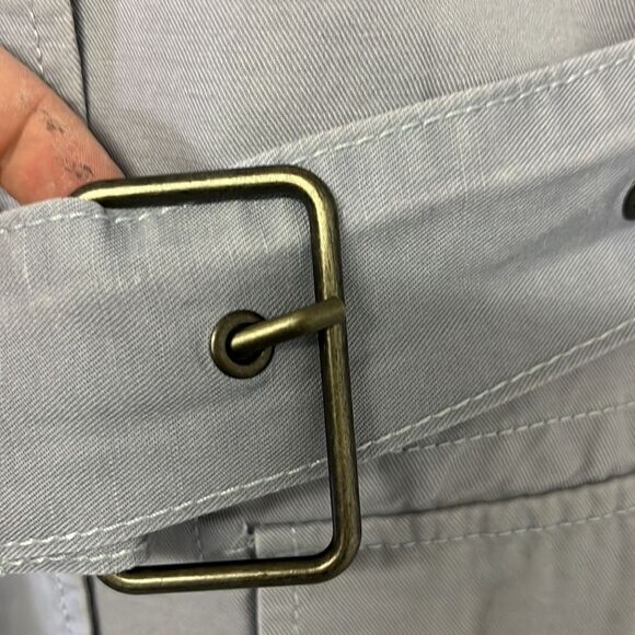 cabi  Tanner Linen Trench Coat Light Blue/Purple Silver Lake Medium #5296 - Picture 13 of 16